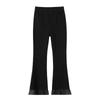 Flag-bottom Pants for Women In Summer Thin High Waist Slimming Ice Silk 7-point Flared Pants for Eight-point Small Wide-leg Casual Pants