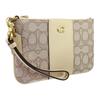 New COACH Wristlet Cotton With Cow Leather Clutch Women's Beige CI190-B4SHG