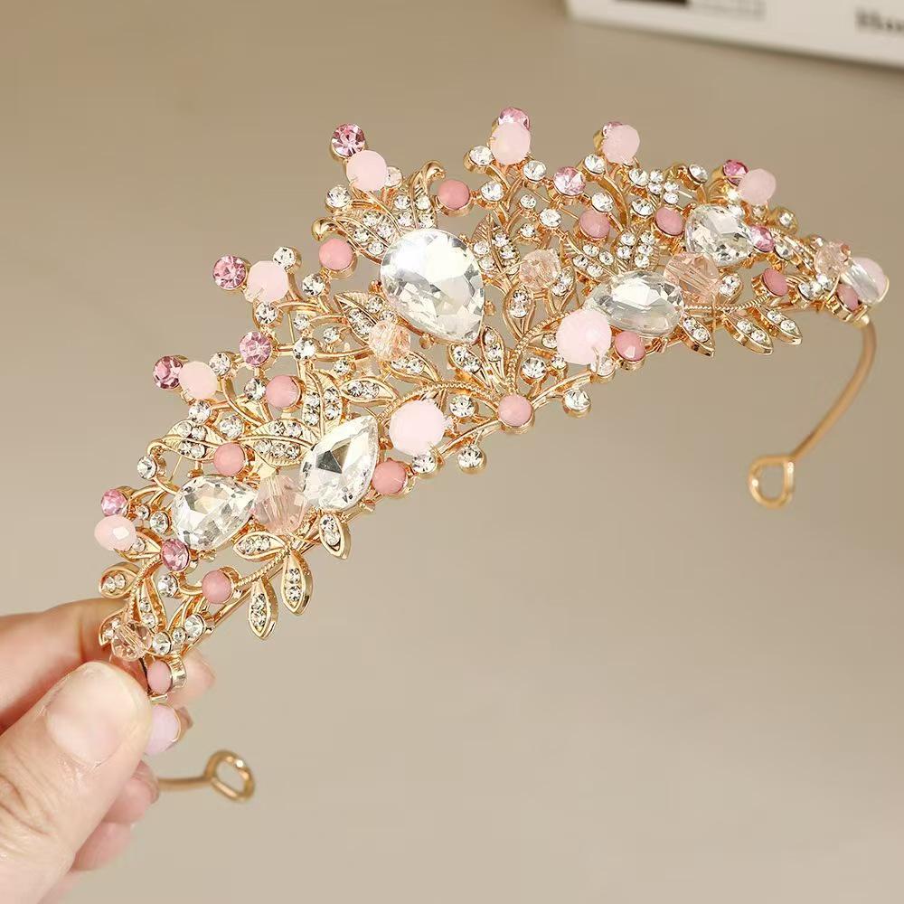 Sparkling Crystal Princess Crown: Beaded Headdress for Kids' Birthday, Party, or Wedding