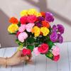 New 12 Heads Artificial Flowers Silk 6 Colors Small Carnation Wedding Arch Decor Carnation