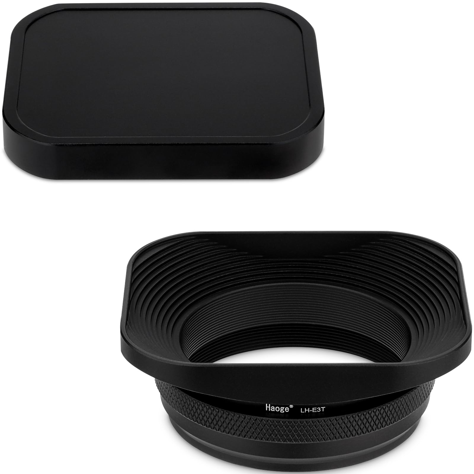 

Haoge LH-E3T Square Metal Lens Hood with 49mm Adapter Ring for Fujifilm FinePix X100, X100S, X100T, X70, X100F, and X100V Cameras, Black
