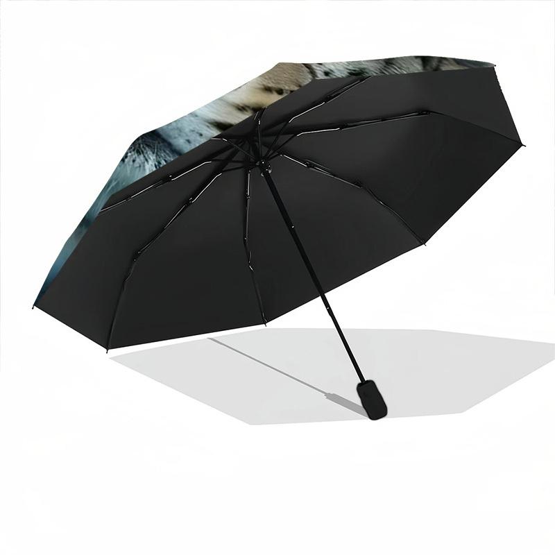 1pc Leopard Water Automatic Folding Umbrella Automatic Open/Close, 8-Rib Durable Frame, Compact Travel Umbrella Suitable025