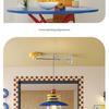 Dopamine Dining Table Set with Swing Arm Pendant Light and Eye-Protecting Ceiling Light for Kids