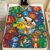 Pokémon Poster Flannel Blanket Print, Warm Soft for Sofa Bed Chair, Perfect for Travel Picnic Bedroom -HE56