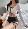 2024 Japanese & Korean Style High Waist Backless Tie-up Bikini for Women