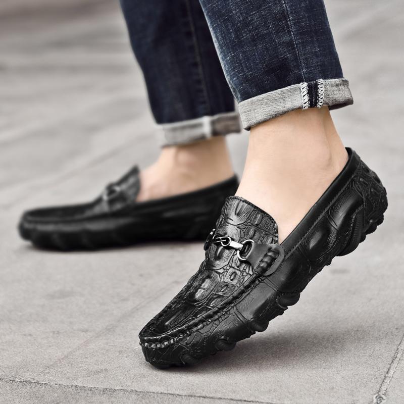 Mode Platta bottnar business casual herrskor klassiska och bekväma stilar Kontor utomhus Plusstorlek Äkta läderskor Slip on