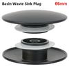 1Pcs Push Button Waste Sink Plug Black Brass Drain Stopper 66mm Click Clack Basin PopUp Cap Replacement Part for Bathroom Sink