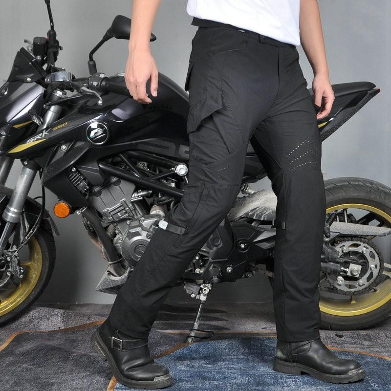 Mens Motorcycle Riding Pants With Ventilated Mesh High-Waist Adjustable Fit Breathable Protective Gear