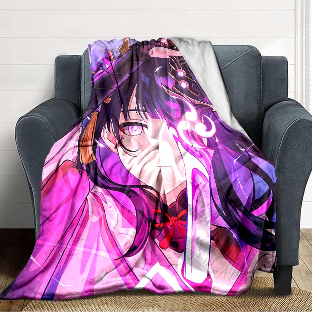 1pc Genshin Impact Beelzebul1 Blanket, Gift, for Men and Women, Soft Blanket, Good for Sofa Bed Couch Travel, Lightweight Flannel Blanket