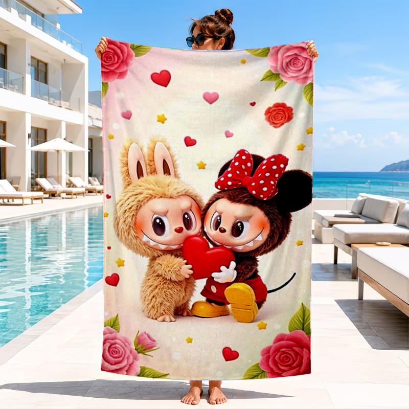 Labu-bu Friends Adventure Beach Towel, Microfiber Beach Towel, Perfect For Pool, Beach, Travel, Home Decor Beach Party Fan gifts