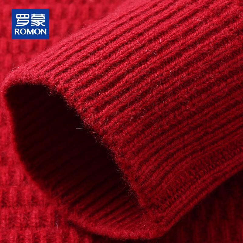 ROMON Men's Half-Zip 100% Wool Pullover Sweater