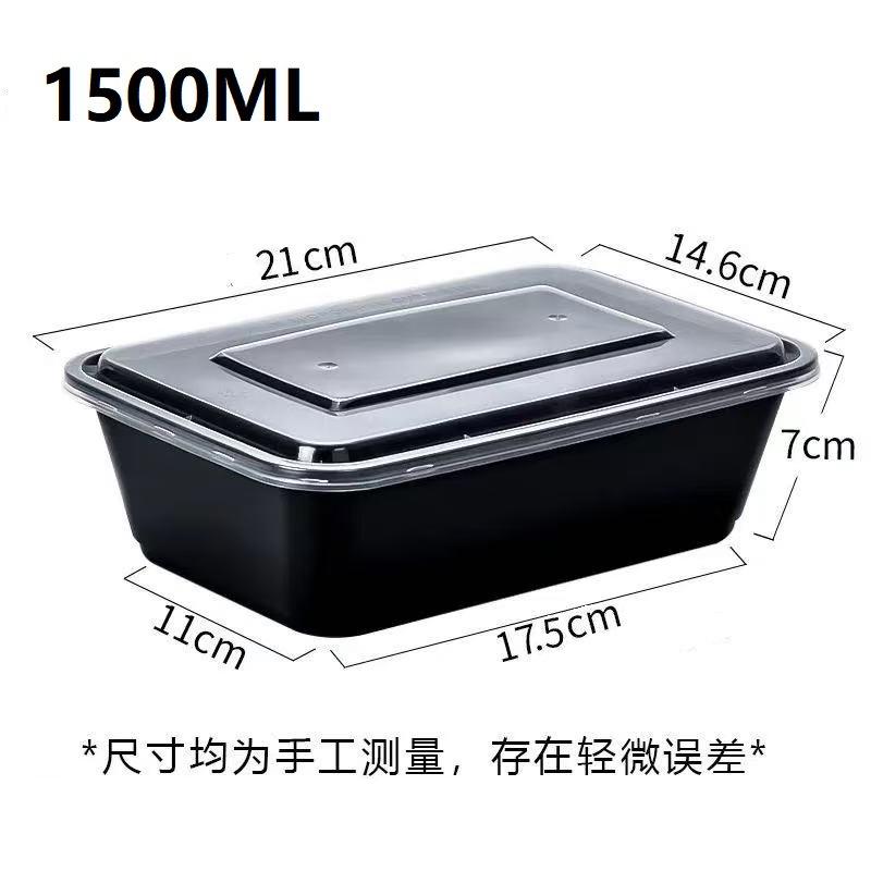 Thickened Disposable Black Takeout Bowls Round Rectangular Microwave Safe Plastic Food Containers