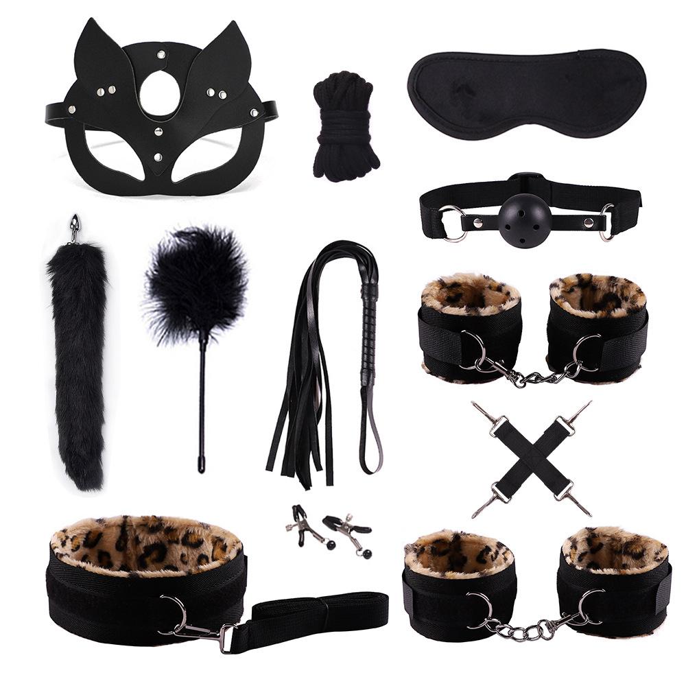 Erotic Sex Toys for Women Adults Games Nylon Bondage BDSM Kits Handcuffs Sex Whip Mouth Gag Soft Fox Tail Anal Plug Sexy Shop