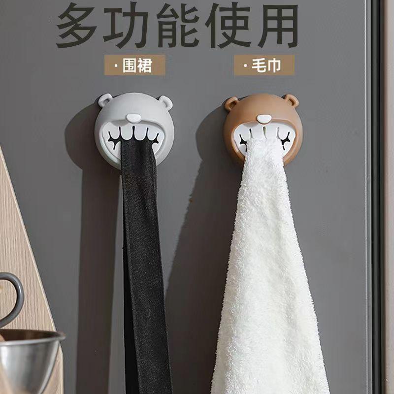 Bear Towel Storage Rack, Bathroom Towel Hook, Kitchen Cloth Stopper, Face Towel Stopper, Dishwashing Cloth Storage