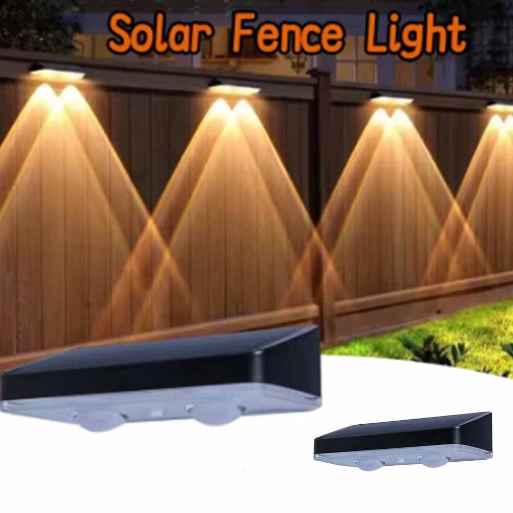 Waterproof Solar Fence Lights Dimmable Panel Solar Deck Light Solar Wall Light  Backyard Garden
