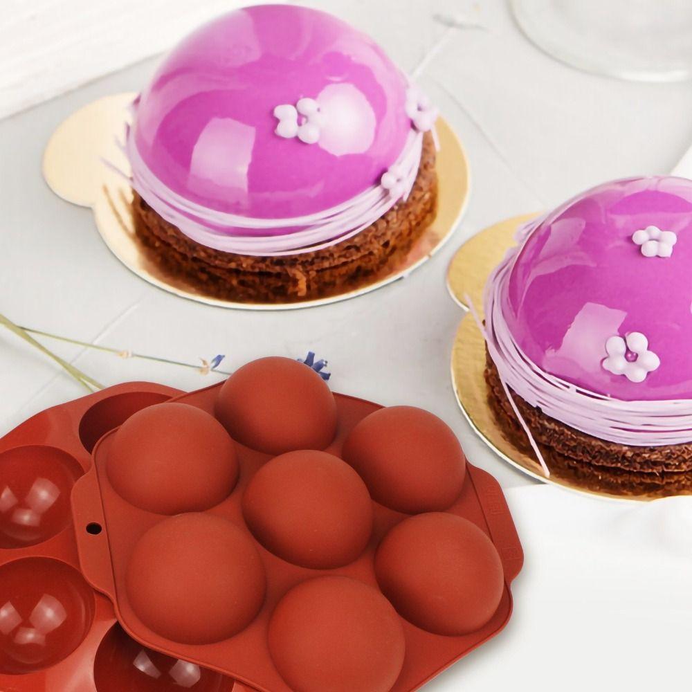 7 Holes Silicone Mold Food Grade Silicone Half Sphere Mold Chocolate Mold  For Cake Decorating