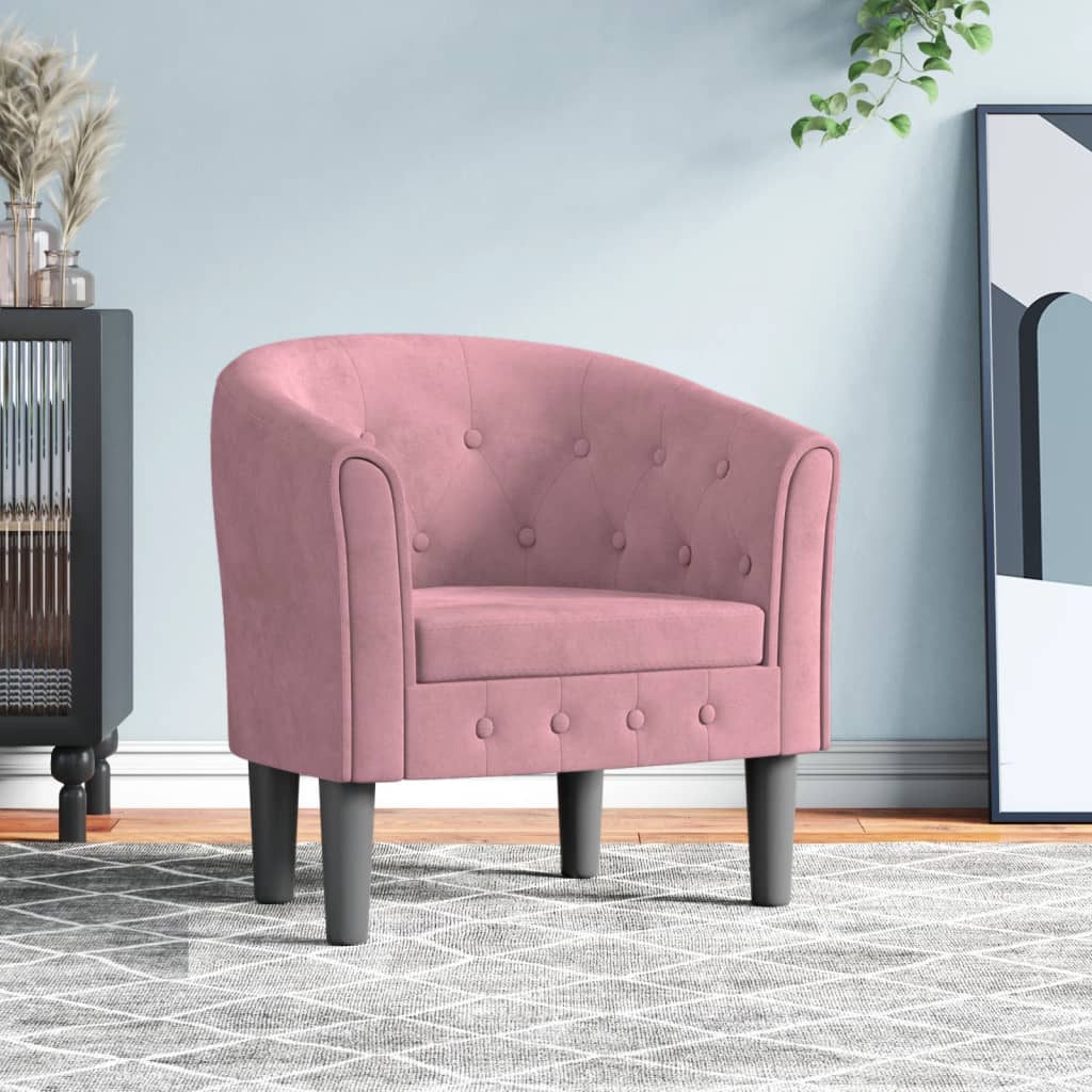 Club Chair Pink Velvet