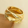 Design-inspired Metal Smooth-textured Open Bracelet, Minimalist Geometric, Individualistic Wide Wristband