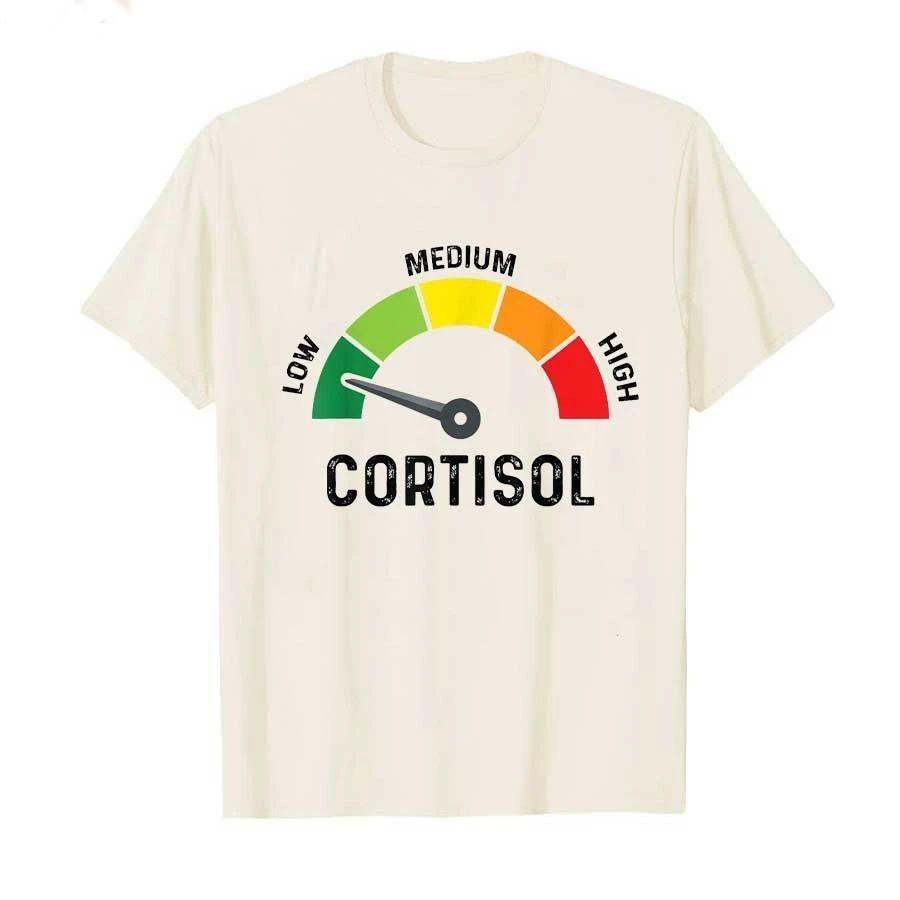 Fashion Y2k Harajuku TShirt Low Cortisol Levels V Meme Tshirt for Men Women Cotton T Shirts Casual Loose Short Sleeve Unisex
