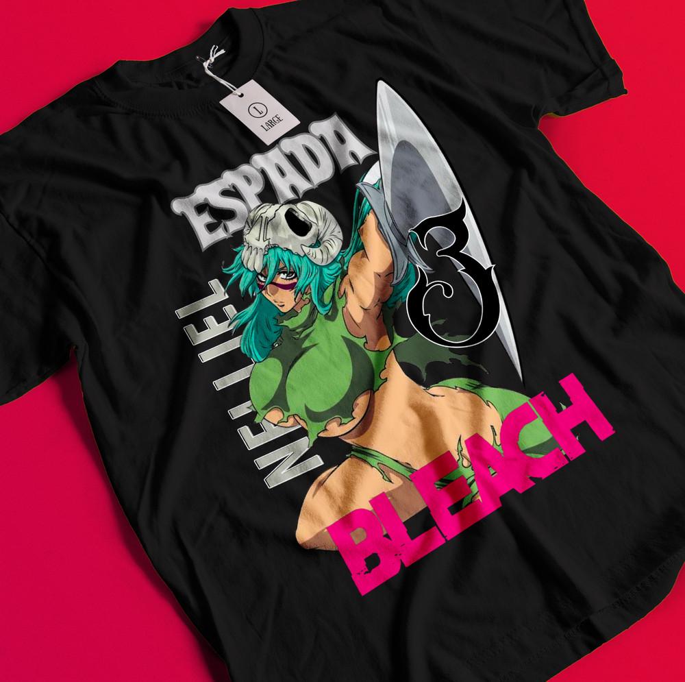 

Nelliel Tshirt Bleach Anime T-Shirt Espada Shirt Ichigo Bankai Tee Aizen Nel BB709 4XL