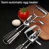 Egg Beater Set Manual Rotary Mixer with Silicone Brush Spatula Double-head Hand Push Whisk Stainless Steel Kitchen Tool for Baking Cooking