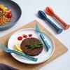 Yousheng 3-In-1 Portable Cutlery Set with Fork Spoon Cutter Food Grade Reusable Outdoor Camping Picnic Hiking Travel Nesting Flatware Utensils Kit