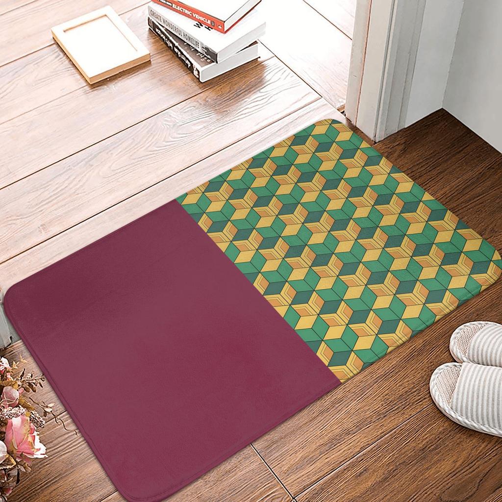 Demon Slayer Anime Doormat Anti-Slip Bath Kitchen Mat Garden Garage Door Floor Entrance Carpet Rug