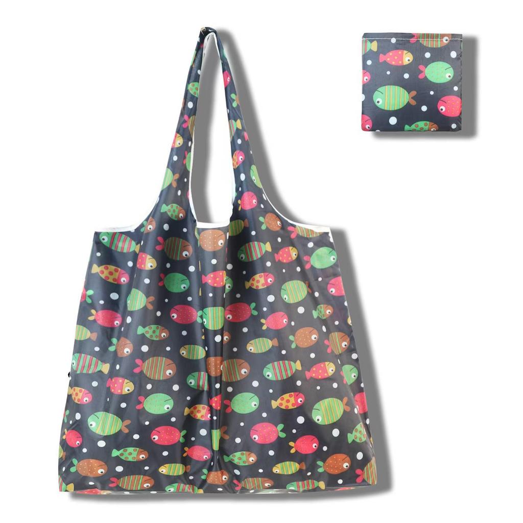 Eco-Friendly Large Capacity Foldable Tote Bag - Creative, Portable, Printed, and In Stock