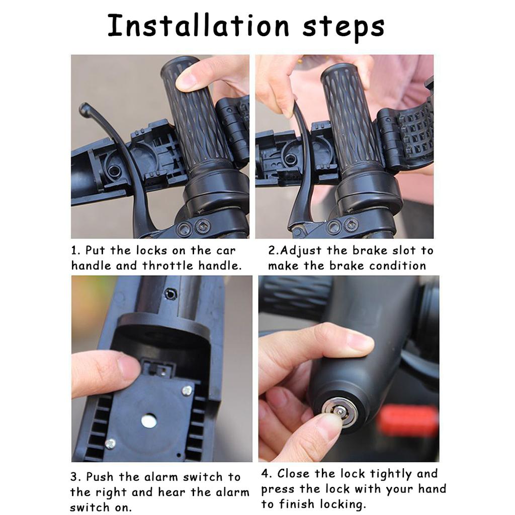 Aluminum Alloy Motorcycle Handlebar Lock Anti-Theft Lock for Electric Vehicles Dirt Bikes Modified Helmet Fixed Horn Lock