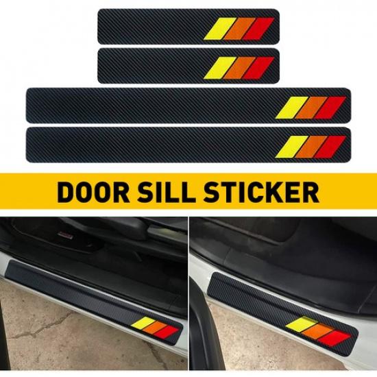 

4x Accessories Car Fiber Carbon Door Sill Sticker 5D Protector for Toyota A