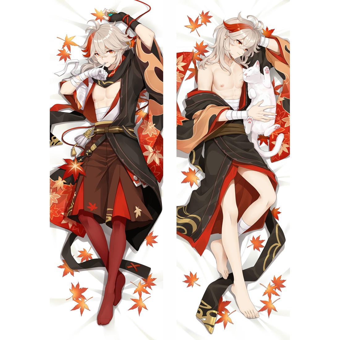 Аниме Genshin Impact Kaedehara Kazuha Косплэй Dakimakura обнимающая наволочка для тела чехол для домашней постельных принадлежностей наволочка персиковой кожи 120x40cm Pillowcase