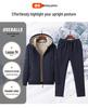 Lambswool Sports Suit: Plus Size Men's Fleece-Lined Hoodie & Cardigan Two-Piece Set for Autumn/Winter.