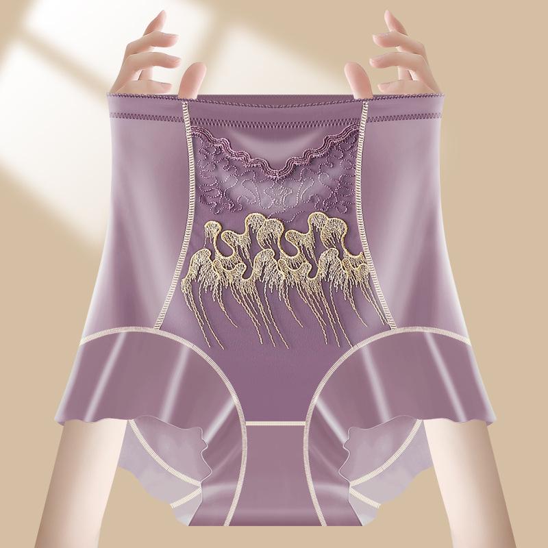 

Брюки-бодишейпер с высокой талией, контролем живота, бесшовные, в национальном стиле, с вышивкой для женщин - Дышащие, прохладные и больших размеров M (75-95 lbs)