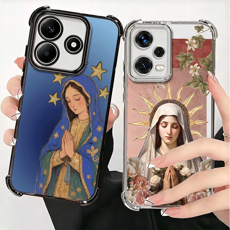 Virgen Mary Virgin De Guadalupe Soft Phone Case For Xiaomi Redmi Note 14 15 Pro Plus 13 12 11S 11T 5G 10 9S 9 Plating Anti-Fall