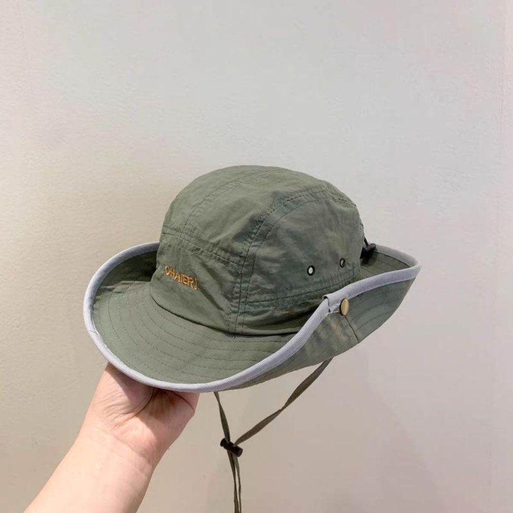 Korean Letter Baby Bucket Hat Summer Fisherman Hat Cute Children Sunhat Boys Girls