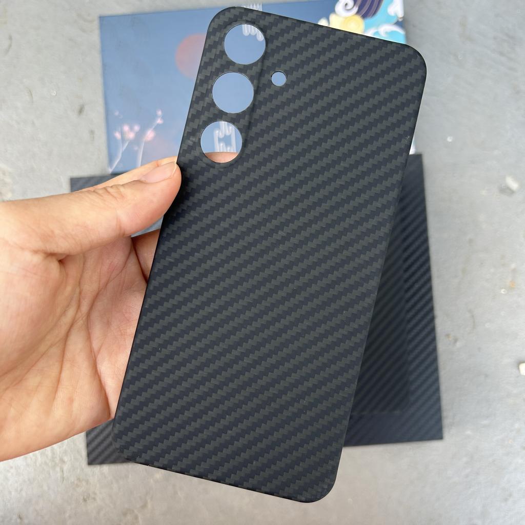 NO Magnetic Carbon Fiber Case for Samsung Galaxy S24+ Ultra S24 Plus Cover Hard Frame Aramid Fiber Case