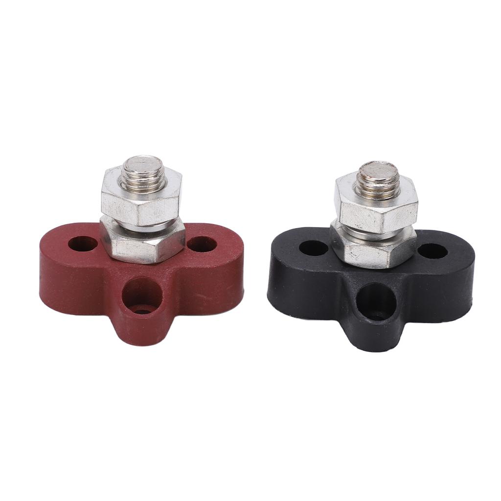 2pcs M10 Battery Power Junction Post Block Insulated Metal Terminal Stud DC48V Maximum for Cars RVs ATVs