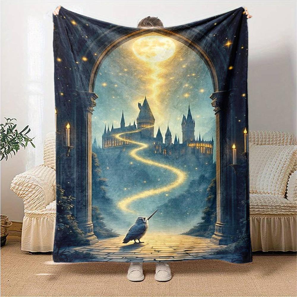 1pc Longing for the Castle Flannel Blanket Soft Warm Throw for Home, Office, Travel, All-Season Cozy Bedding GiftL1083