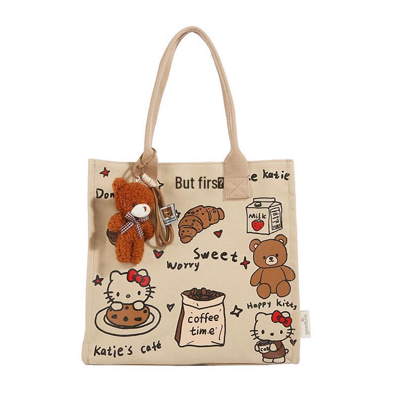 Korean Lazy Style Large Canvas Tote Bag - Fashionable, Versatile, High-End Women's Commuter Shoulder Bag