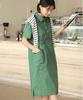 Ppaeppae Side Banding Collar Neck Linen Touch Midi Dress