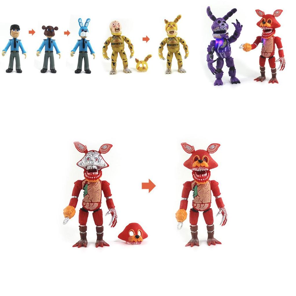Żywe 6 sztuk Fnaf Five Nights At Freddy's Figurki Akcji ze Świecącymi Elementami Dla Dzieci