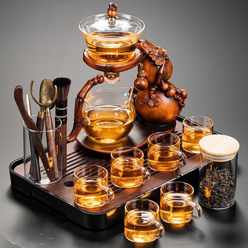 Магнитный стеклянный чайный набор Кунг-фу «Тыква Цяньюй»