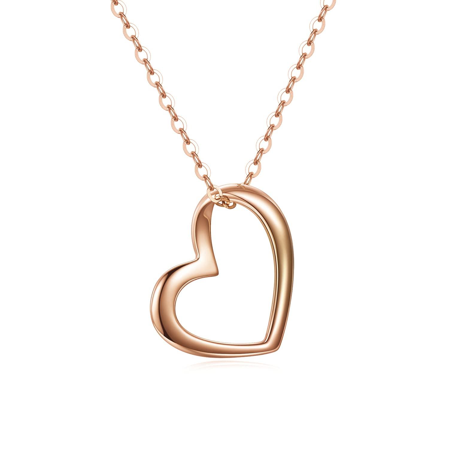 

Necklace Heart Heart Eternal Love 10K 10K Gold Elegant Luxury Jewelry Ladies Pendant Necklace Women Accessories Gift Present [AOBOCO]