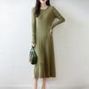 Women Sweater Dress 100% Wool MODERN NEW SAGA O-neck Knit Long Pullover Winter Jumpers Wool Long Dress Female