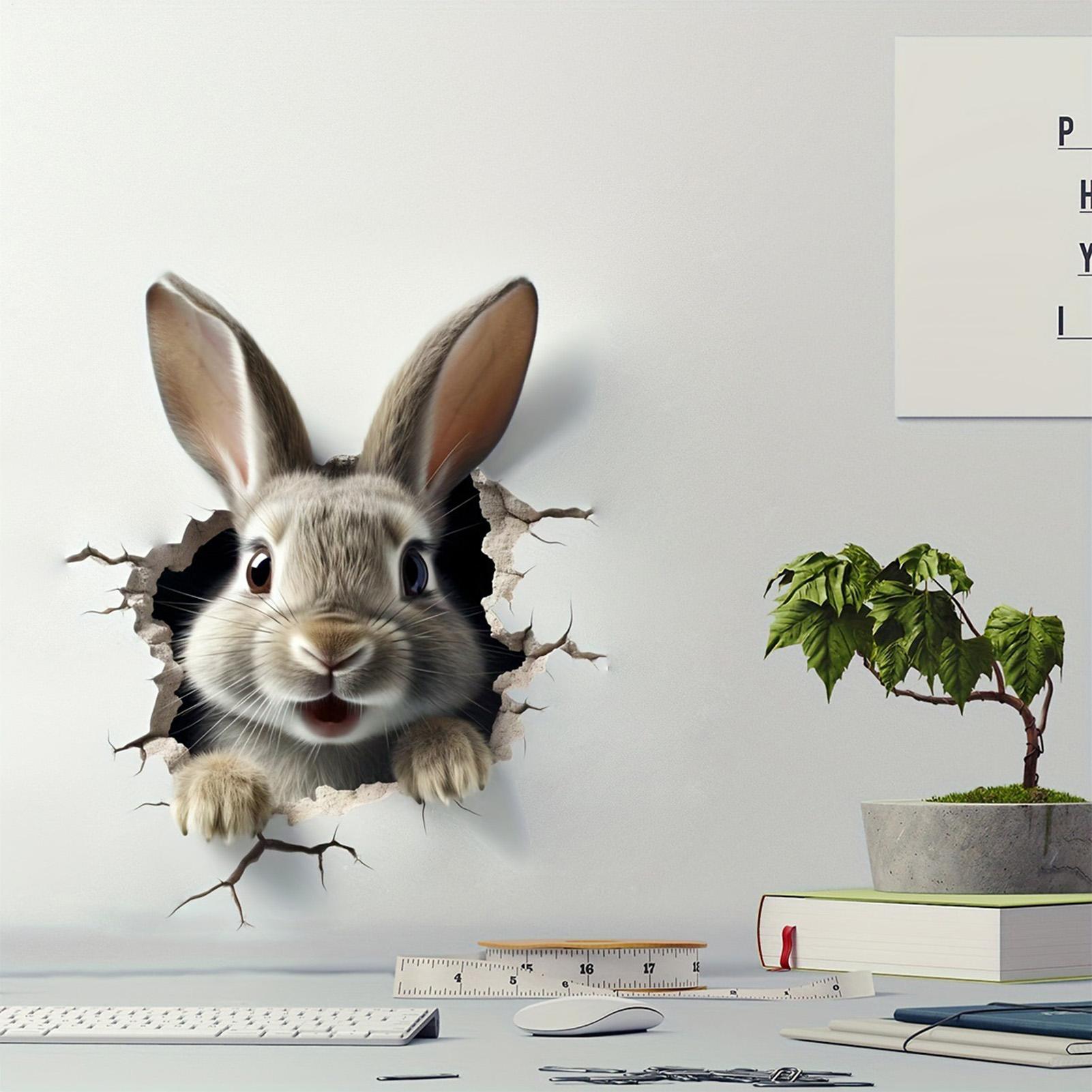 

Rabbit Wall Decals Wall Art Animal Decor Nursery Wall Sticker Cute Cartoon Rabbit Sticker Kids Playroom Decoration for Bedroom CN