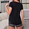 GMXIA Women's Pajamas Summer Fashion Casual Short-sleeved Shorts Homewear Set Outside The Wear