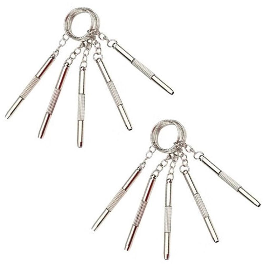 Eyeglasses Screwdriver Repair Kit Precisions 4 In 1 Mini Screwdriver Set Keychain Glasses Sunglasses Watch Electronics