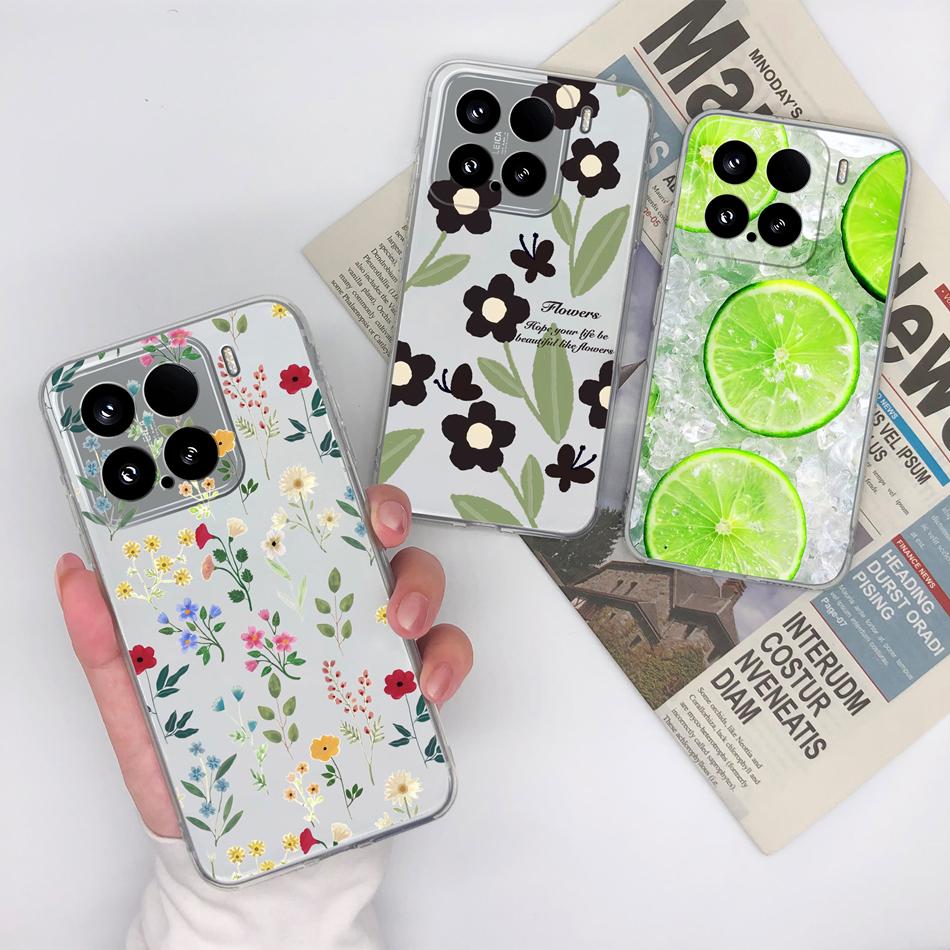 Leisure Flower Case For Xiaomi 15 Pro Clear Phone Bags Colourful Soft Back Cover For Xiaomi15 15Pro Silicone Anti Drop Housing