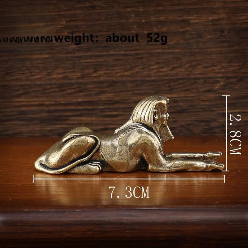 

Ретро Медь Египет Сфинкс Статуя Маленькие Украшения Латунь Статуя Стража Фигурки Настольные Украшения Аксессуары для Домашнего Декора