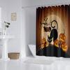 1 Piece 180x180cm Orange Black Cat Pumpkin Halloween Shower Curtain Partition Bathroom Waterproof and Mildew Proof